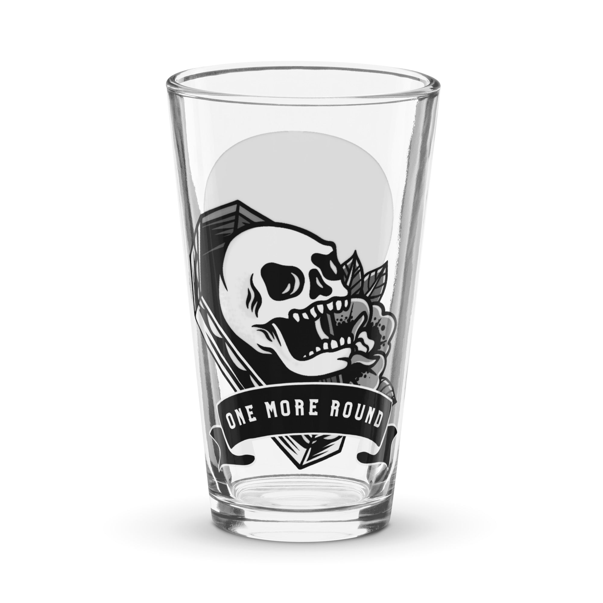 One More Round 16 Oz Shaker Pint Glass Lucky Respawn Clothing